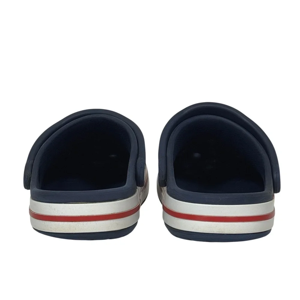 Crocs Bayaband Clogs Navy Blue White Red Mens 5 Womens 7 Unisex Slip On‎ Shoes